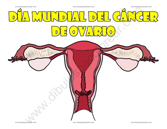Día Mundial del Cáncer de Ovario dibujo a color y para colorear
